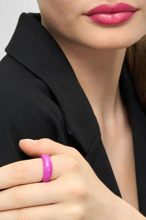 Bague 'Color Chunky' Electric Fuchsia Pink | LULU COPENHAGEN