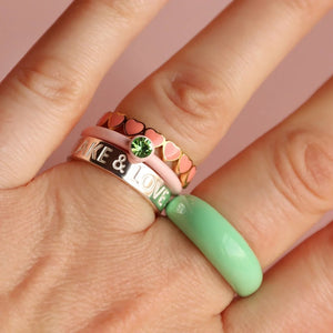 Bague 'Color Crystal' Silk Light Pink | LULU COPENHAGEN