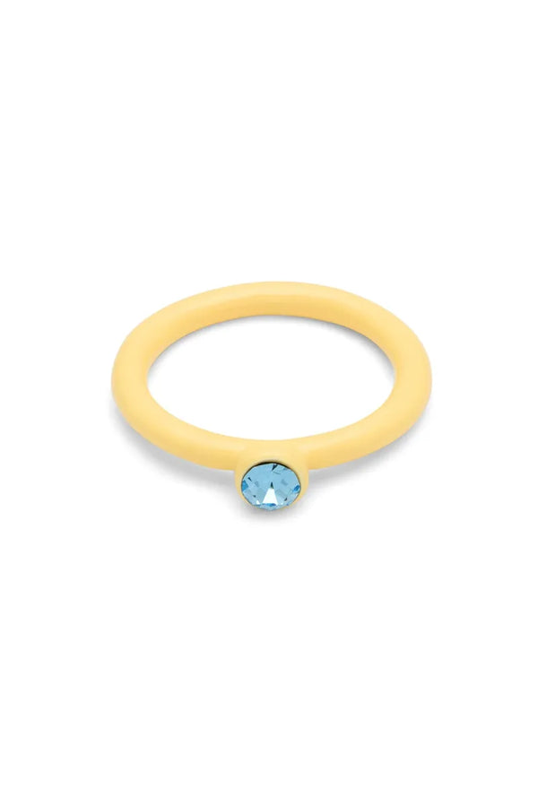 Bague 'Color Crystal' Soft Yellow | LULU COPENHAGEN