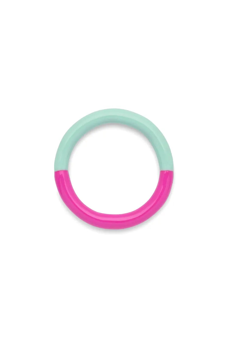 Bague 'Double Color' Electric Fuchsia Pink/Mint | LULU COPENHAGEN