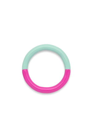 Bague 'Double Color' Electric Fuchsia Pink/Mint | LULU COPENHAGEN