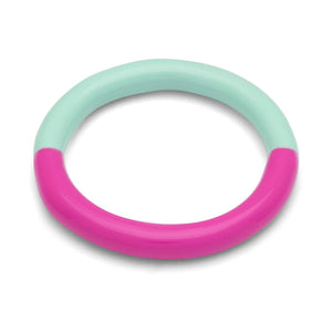 Bague 'Double Color' Electric Fuchsia Pink/Mint | LULU COPENHAGEN