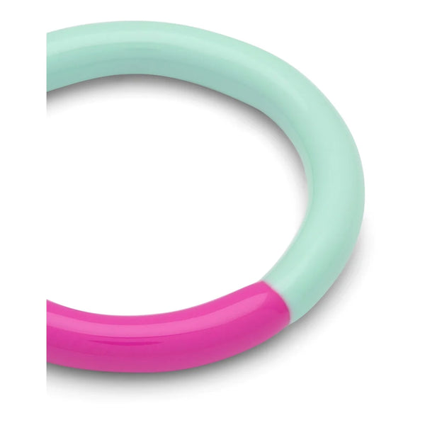 Bague 'Double Color' Electric Fuchsia Pink/Mint | LULU COPENHAGEN