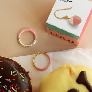 Bague 'Double Color' Gold plated/Silk Light Pink | LULU COPENHAGEN