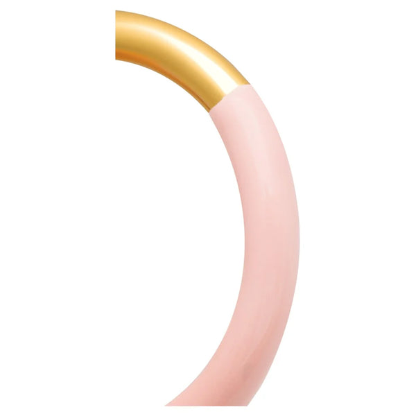 Bague 'Double Color' Gold plated/Silk Light Pink | LULU COPENHAGEN