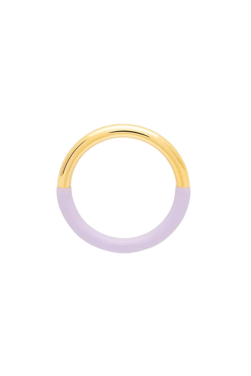 Bague 'Double Color' Gold plated/Purple | LULU COPENHAGEN