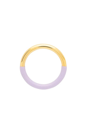 Bague 'Double Color' Gold plated/Purple | LULU COPENHAGEN