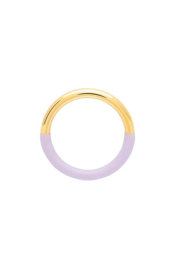 Bague 'Double Color' Gold plated/Purple | LULU COPENHAGEN
