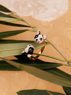 Bague 'FaceToFace' Bouledogue | NACH BIJOUX