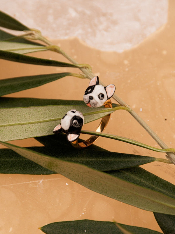 Bague 'FaceToFace' Bouledogue | NACH BIJOUX
