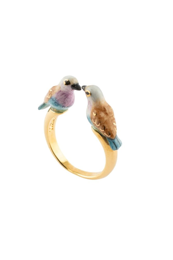 Bague 'FaceToFace' Oiseau Rollier | NACH BIJOUX