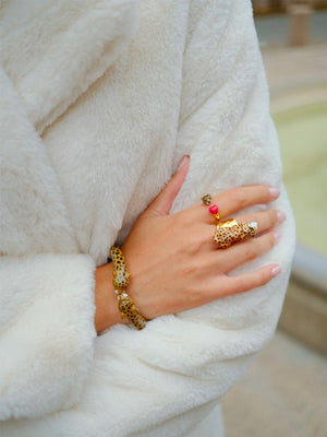 Bague 'FaceToFace' Coeur & Guépard | NACH BIJOUX