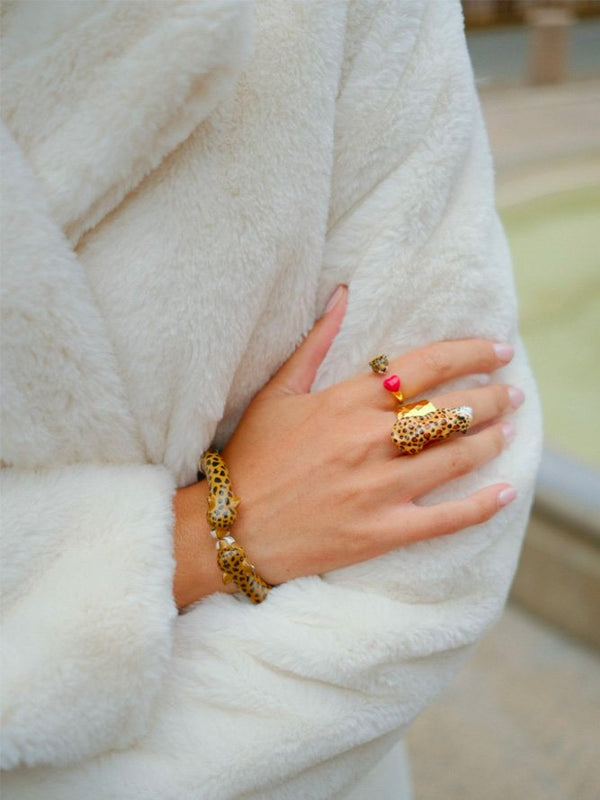 Bague 'FaceToFace' Coeur & Guépard | NACH BIJOUX