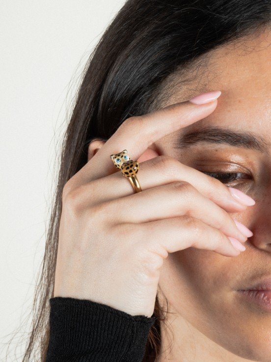 Bague 'FaceToFace' Léopard | NACH BIJOUX