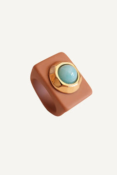 Bague N°131 Moka - Pierre Turquoise | EMOLO
