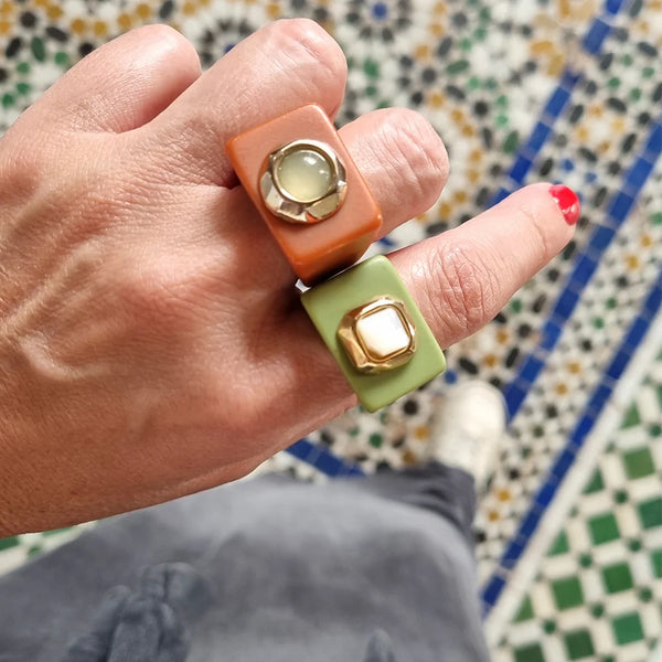 Bague N°69 Teja - Pierre Aventurine | EMOLO
