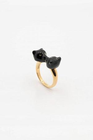 Bague 'FaceToFace' Panthère noire | NACH BIJOUX
