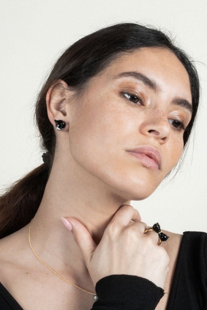 Bague 'FaceToFace' Panthère noire | NACH BIJOUX