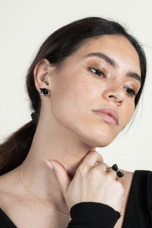 Bague 'FaceToFace' Panthère noire | NACH BIJOUX