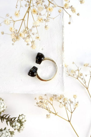 Bague 'FaceToFace' Panthère noire | NACH BIJOUX