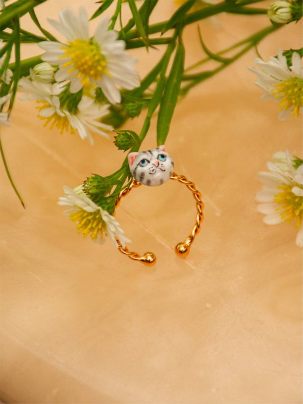 Bague torsadée Chat 'Tabby'| NACH BIJOUX