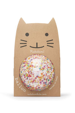 Grand ballon Chat Confetti Multicolore 22cm | RATATAM