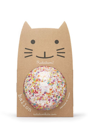 Grand ballon Chat Confetti Multicolore 22cm | RATATAM