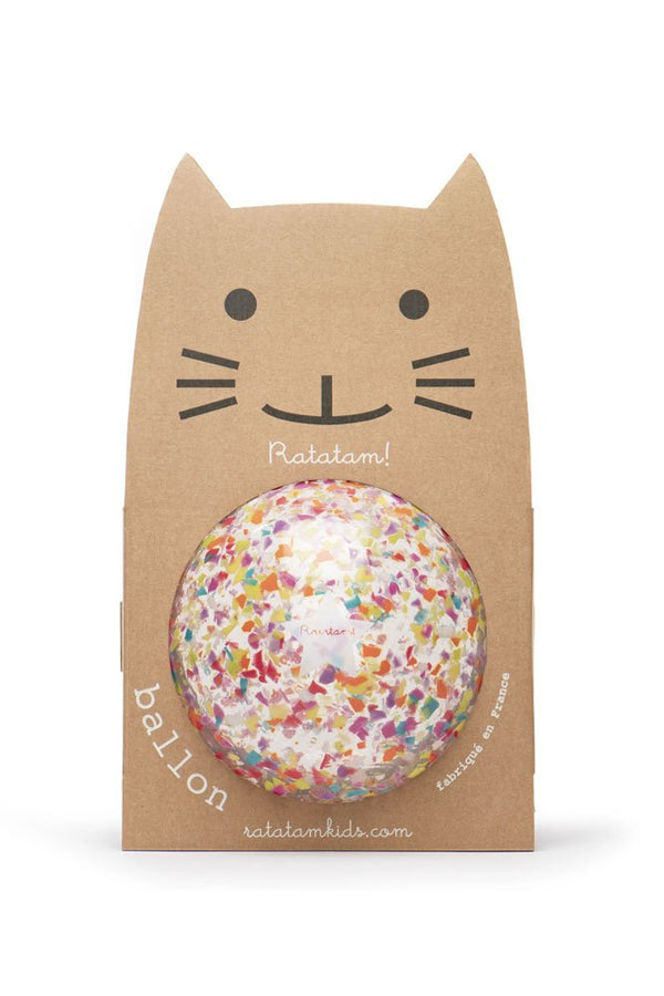 Grand ballon Chat Confetti Multicolore 22cm | RATATAM