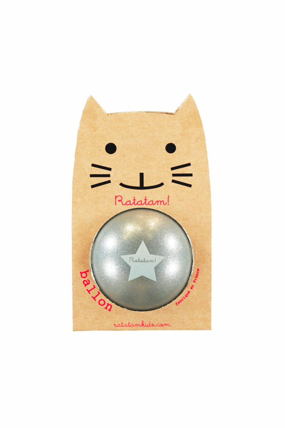 Ballon Chat Paillettes Argent 15cm | RATATAM