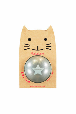 Ballon Chat Paillettes Argent 15cm | RATATAM