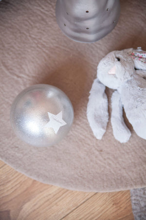 Ballon Chat Paillettes Argent 15cm | RATATAM
