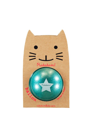 Ballon Chat Paillettes Vert 15cm | RATATAM