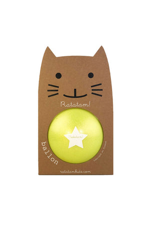 Grand ballon Chat Summer Jaune 22cm | RATATAM