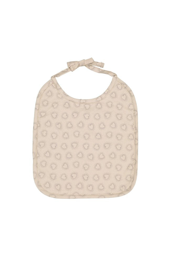 Bavoir 'Anna' Dotted heart Greige | ROSE IN APRIL