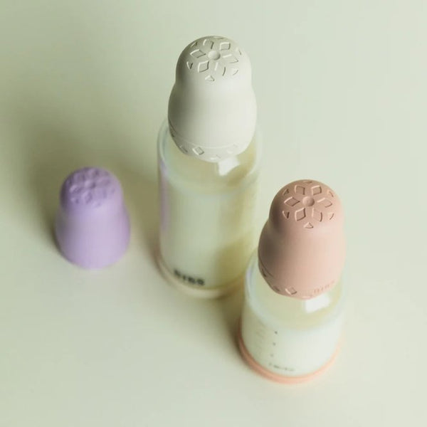 Biberon en verre 'Boheme' 120 ml avec tétine en latex Blush | BIBS