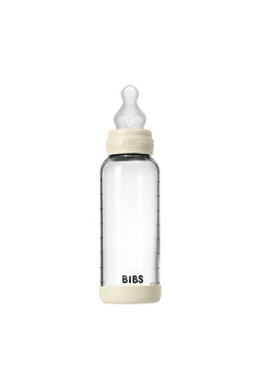 Biberon en verre 240 ml avec tétine en silicone Ivory | BIBS