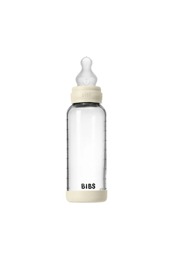 Biberon en verre 240 ml avec tétine en silicone Ivory | BIBS