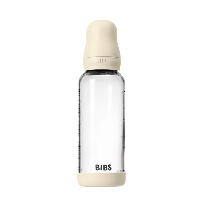 Biberon en verre 240 ml avec tétine en silicone Ivory | BIBS