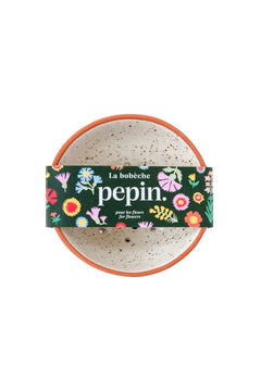 Bobèche fleurs blanc grainé | PEPIN