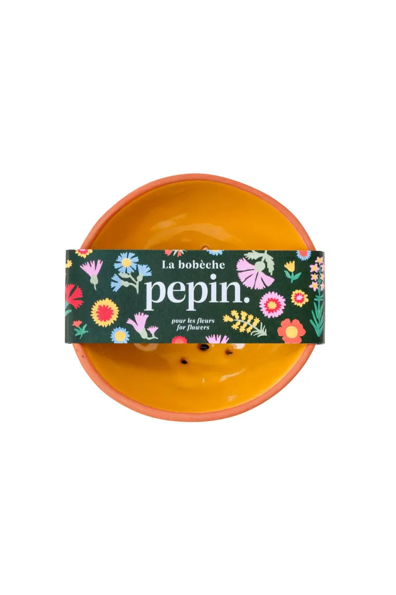 Bobèche fleurs jaune moutarde | PEPIN