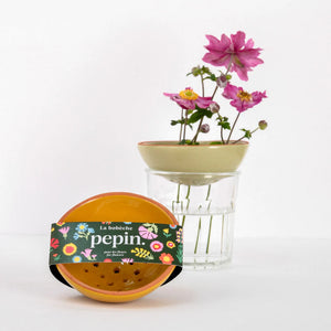 Bobèche fleurs jaune moutarde | PEPIN