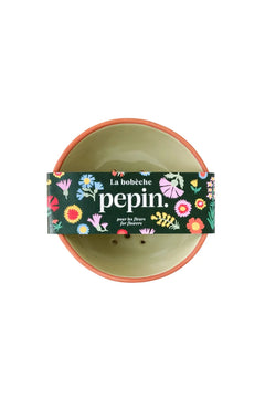 Bobèche fleurs vert sauge | PEPIN