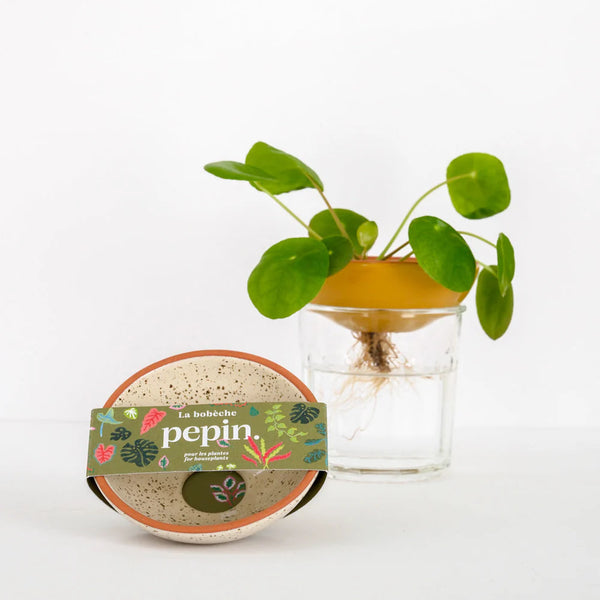 Bobèche plantes blanc grainé | PEPIN