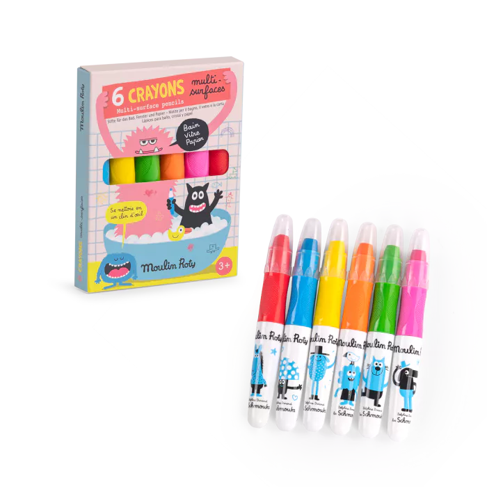 6 crayons multisurfaces 'Les Schmouks' | MOULIN ROTY