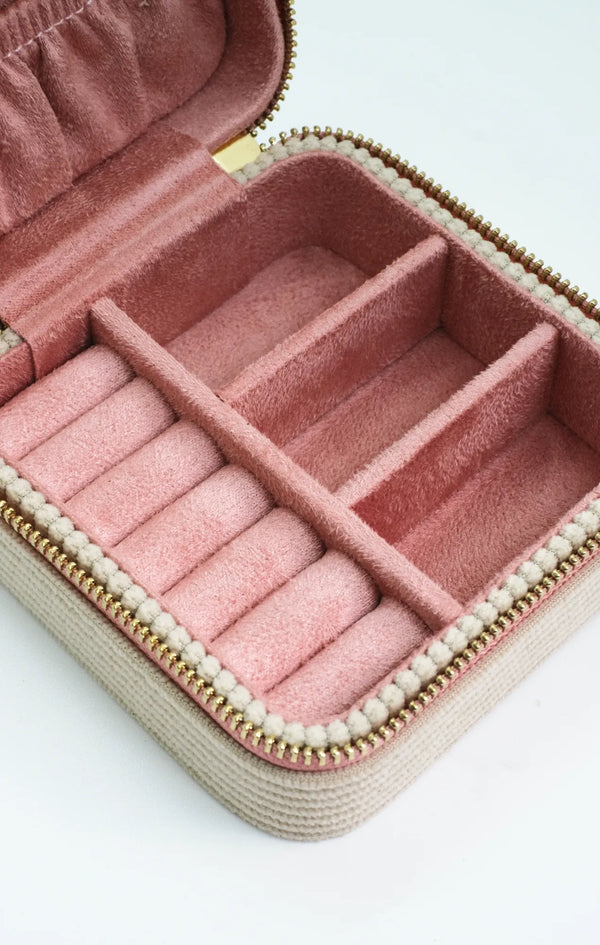 Boîte à bijoux de voyage 'Corinne' MOUFLETTE | MAISON SCARLETT X MOUFLETTE