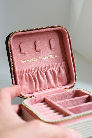 Boîte à bijoux de voyage 'Corinne' MOUFLETTE | MAISON SCARLETT X MOUFLETTE