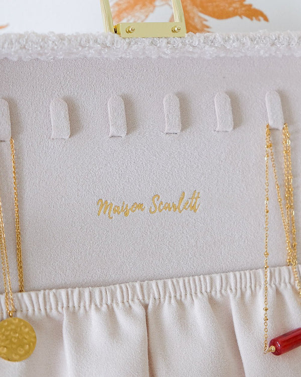 Boîte à bijoux 'Denise' en moumoute Blanc | MAISON SCARLETT