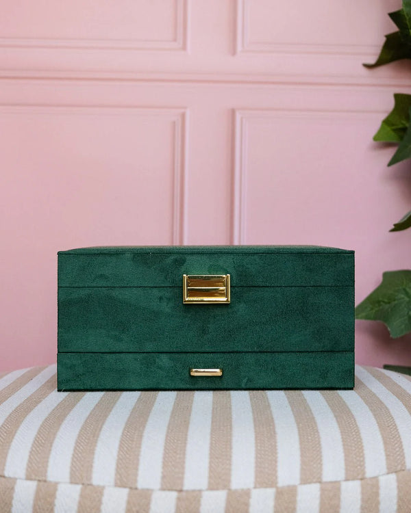 Boîte à bijoux 'Denise' en velours Vert | MAISON SCARLETT