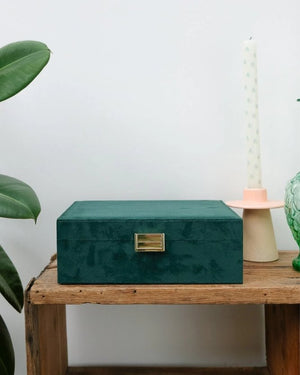 Boîte à bijoux 'Louise' en velours Vert | MAISON SCARLETT