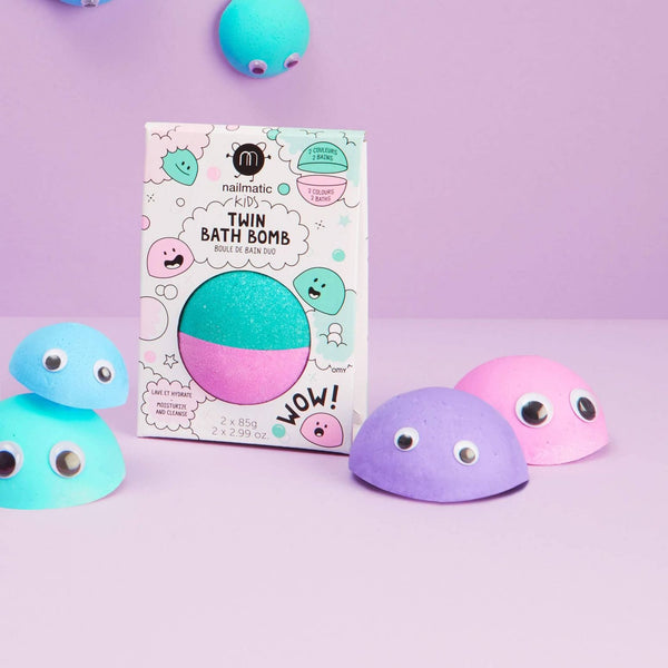 Boule de bain effervescente Duo rose et vert | NAILMATIC
